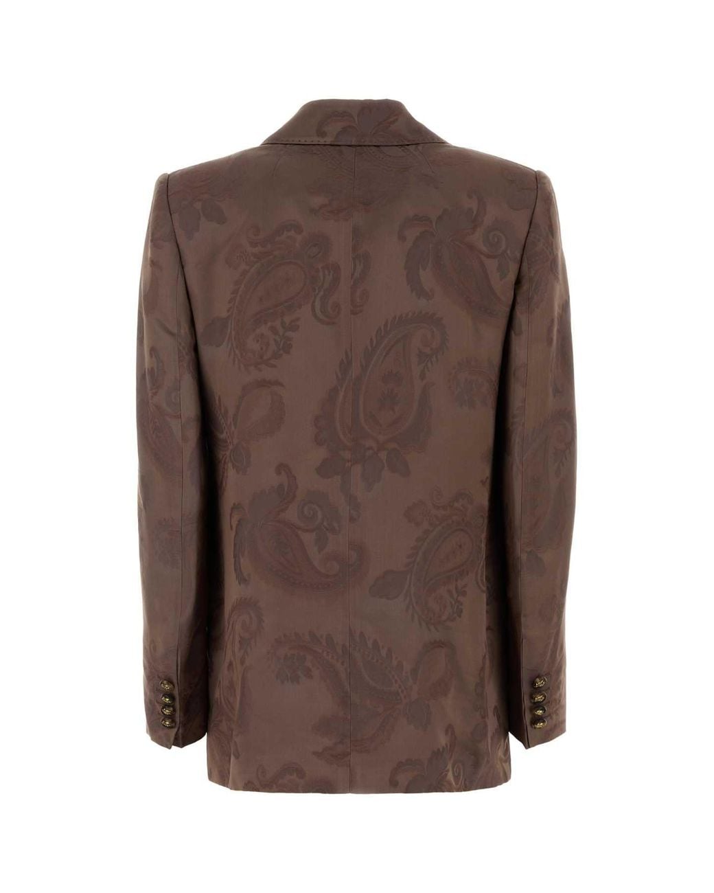 Etro Brown Embroidered Jacquard Blazer