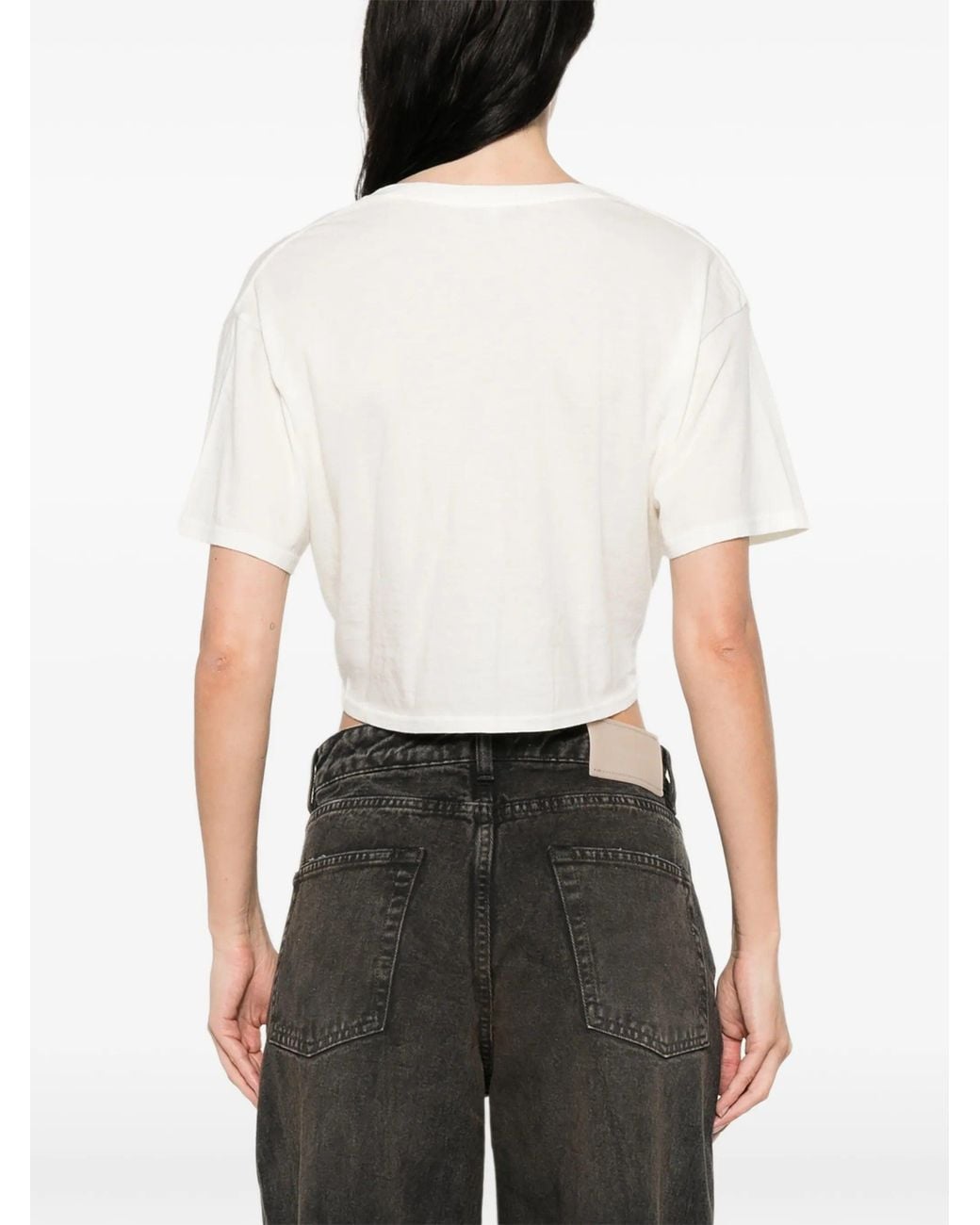 R13 White Twisted Front Tee