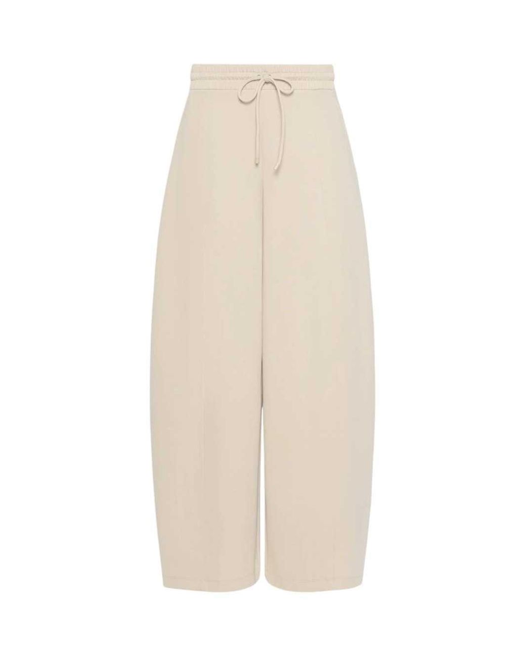 Max Mara White Technical Cotton Jersey Barrel-Leg Trousers