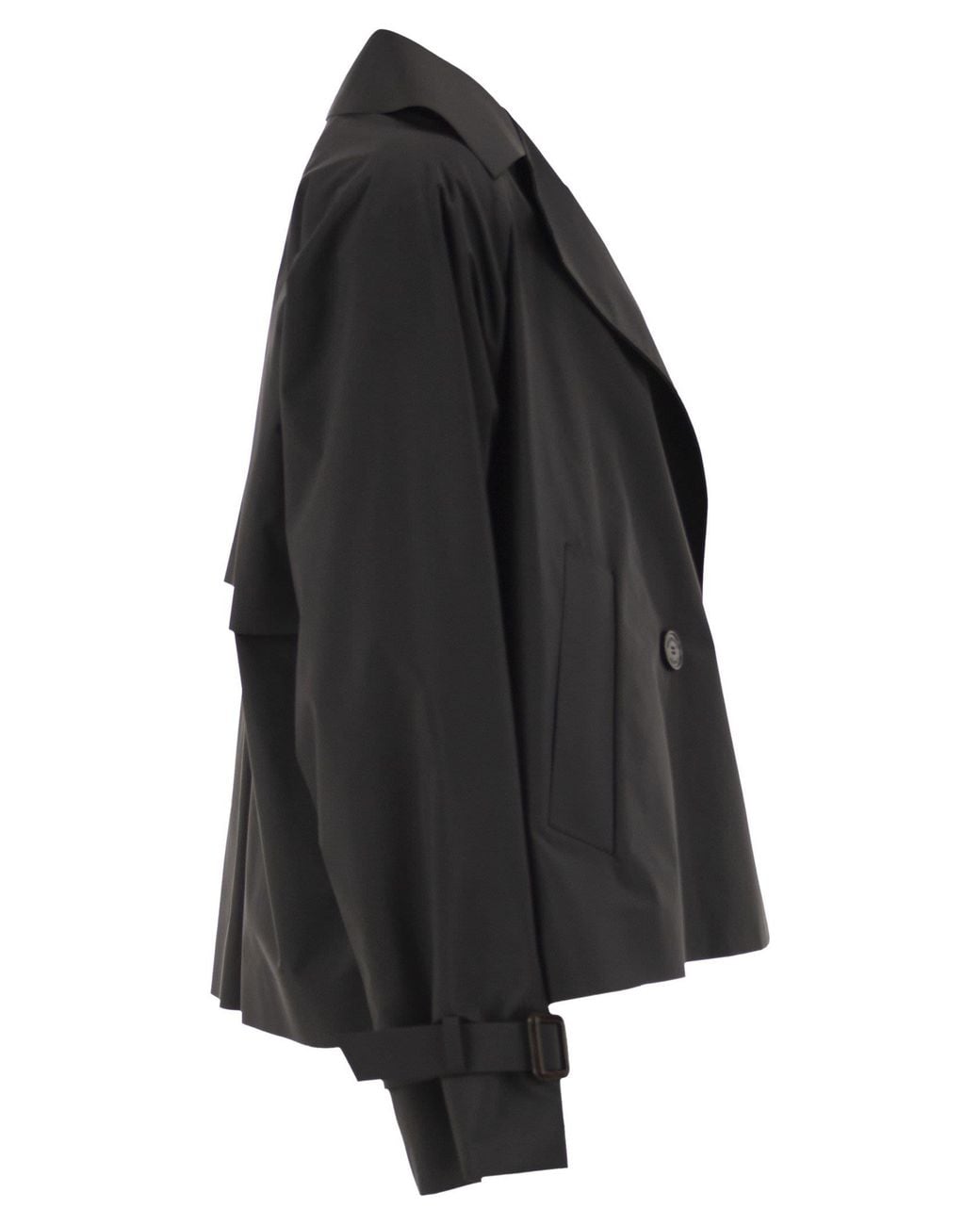 Weekend by Maxmara Black Wkdboero Cropped Double Breasted Technical Jacket