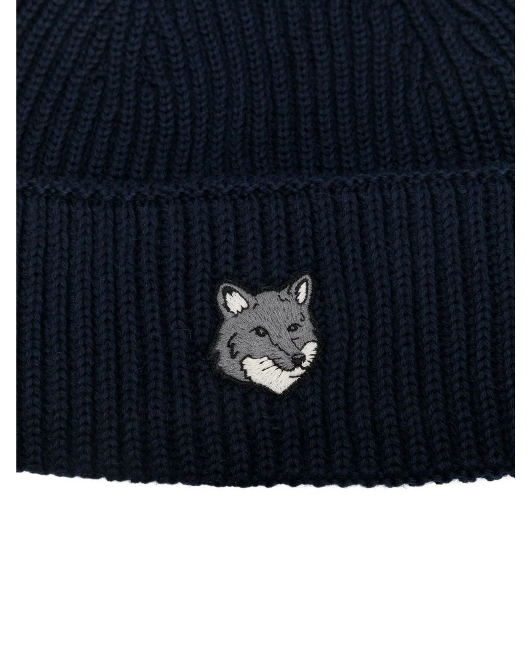 Maison Kitsuné Green Fox Head Large Beanie for men