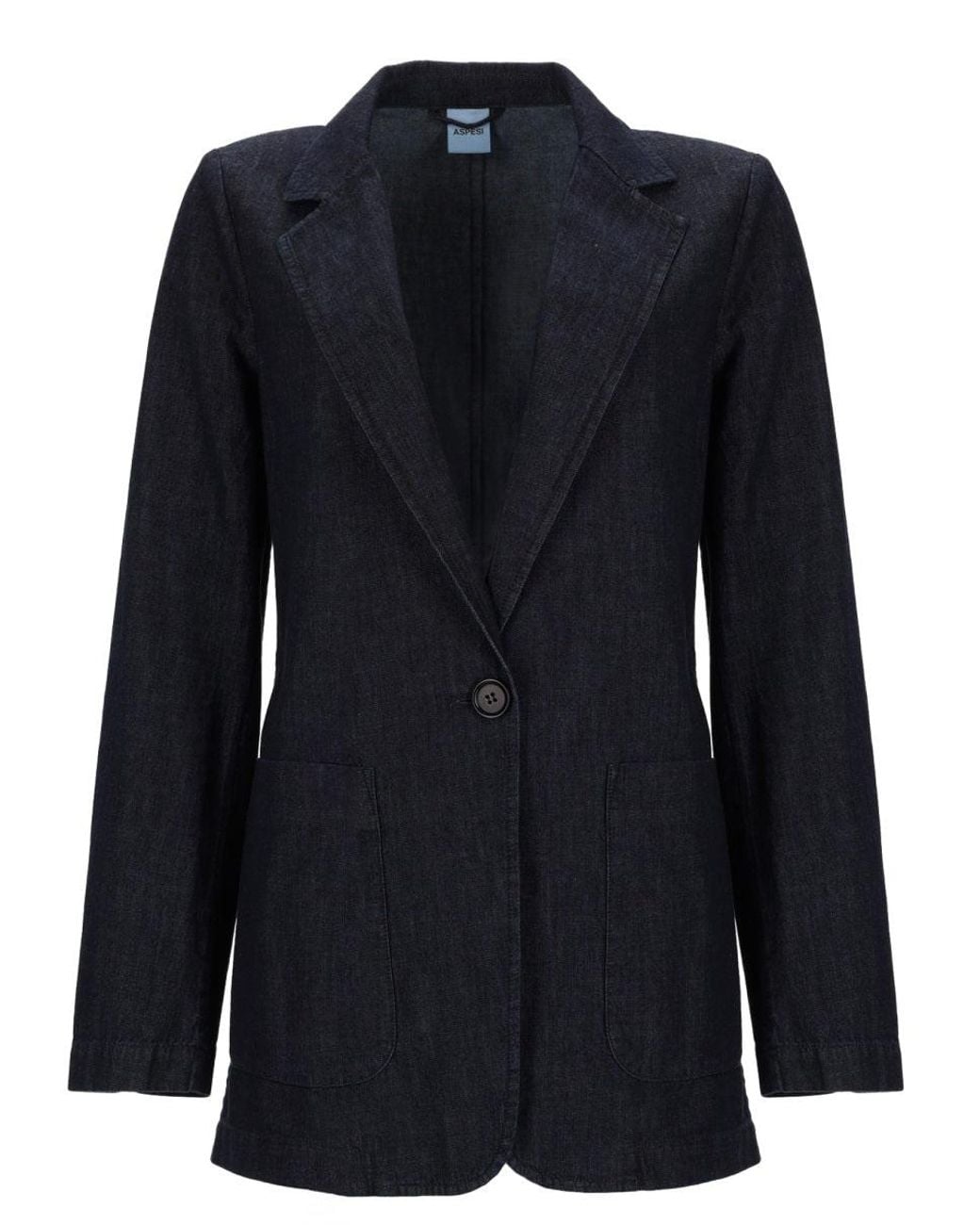Aspesi Blue Single-Breasted Jacket Cotton