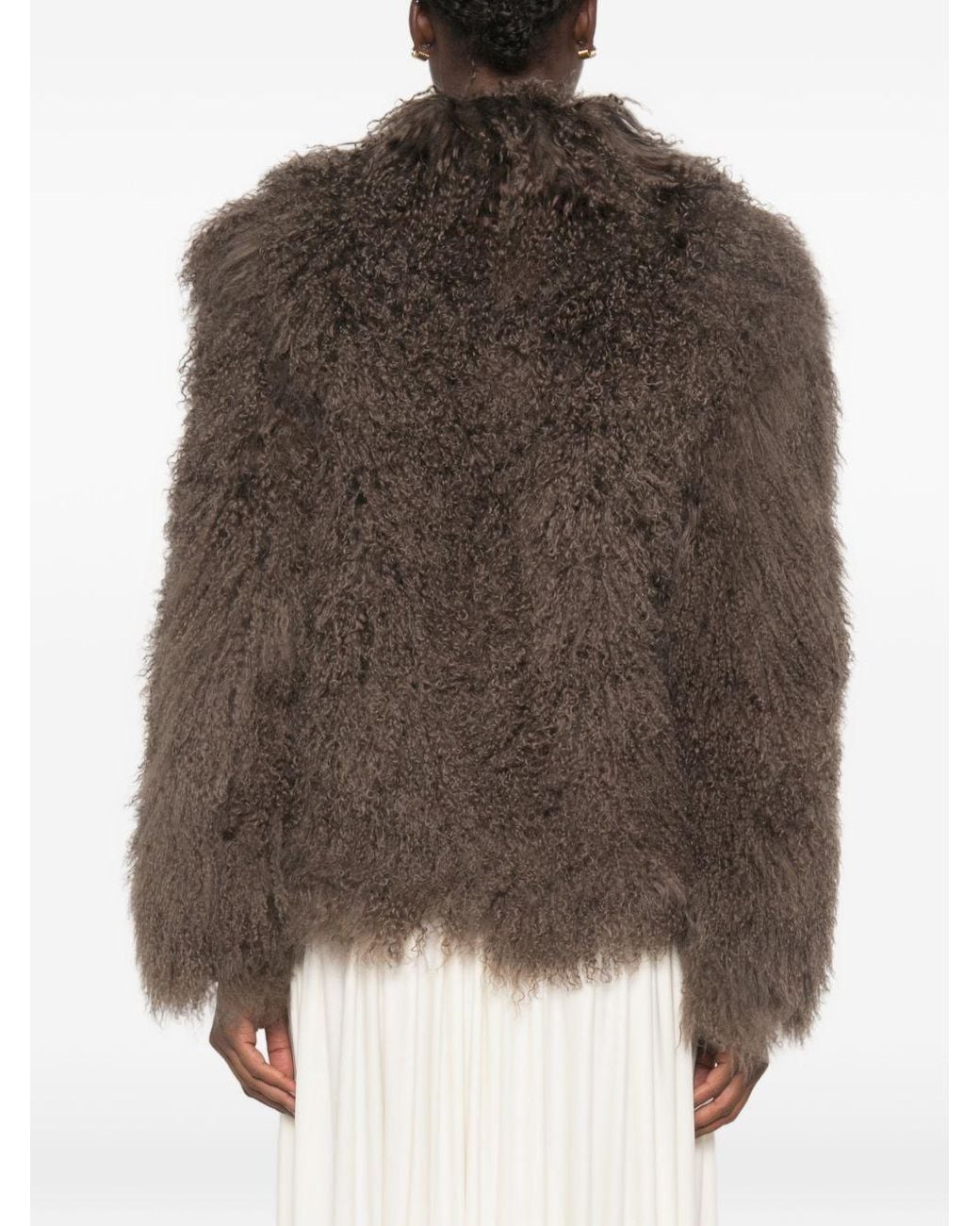 Martha Louis Brown Shearling Effect Jacket