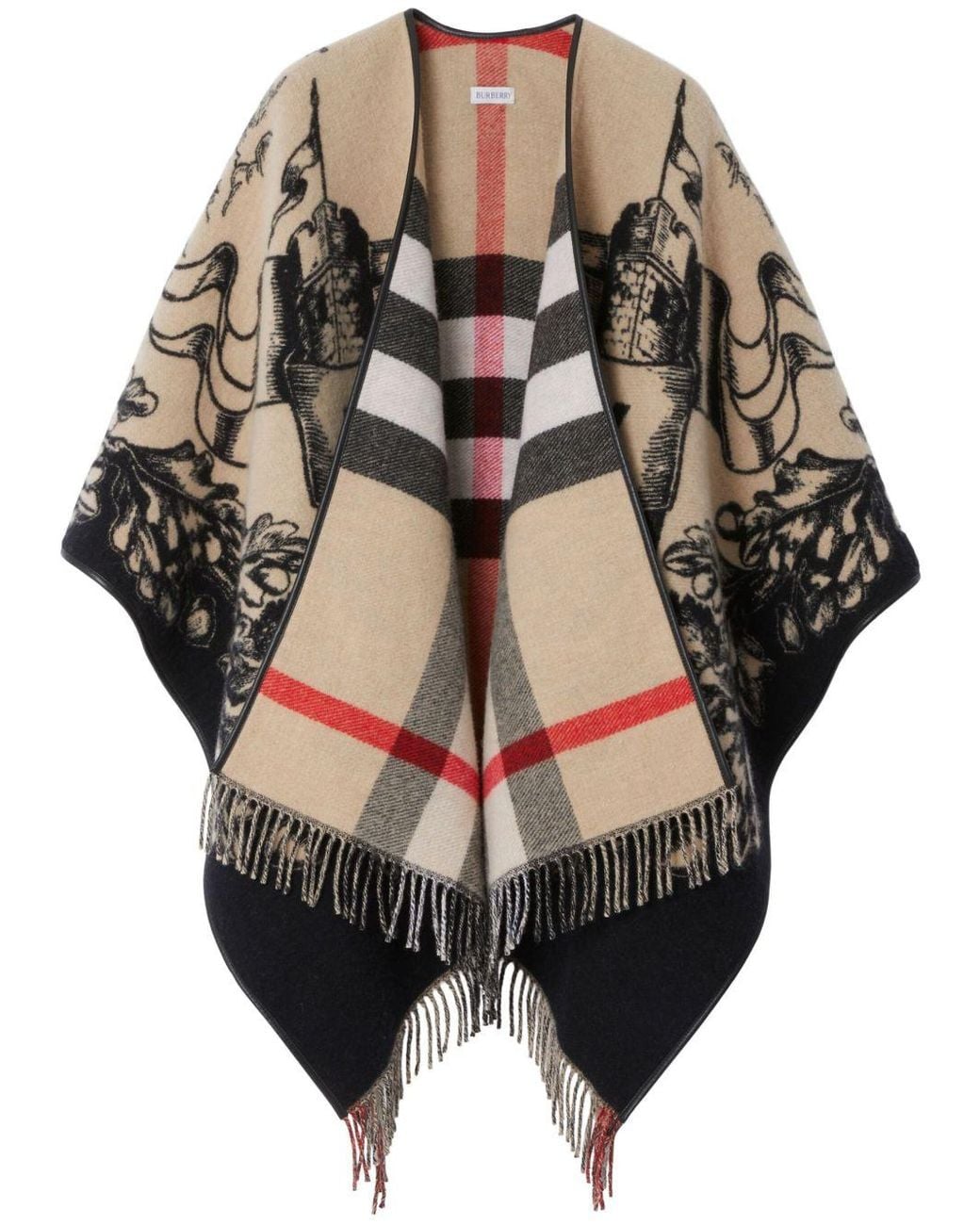 Burberry Black Wool Poncho