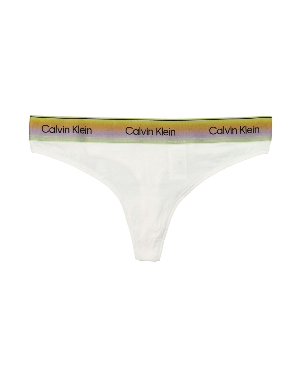 Calvin Klein White Logo Band Thong
