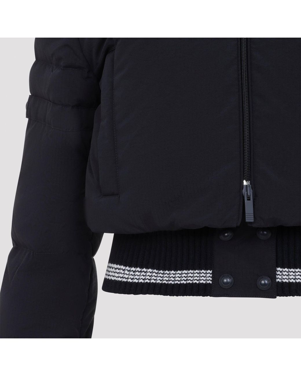 Thom Browne Blue Cropped Downfilled Front Zip Jacket