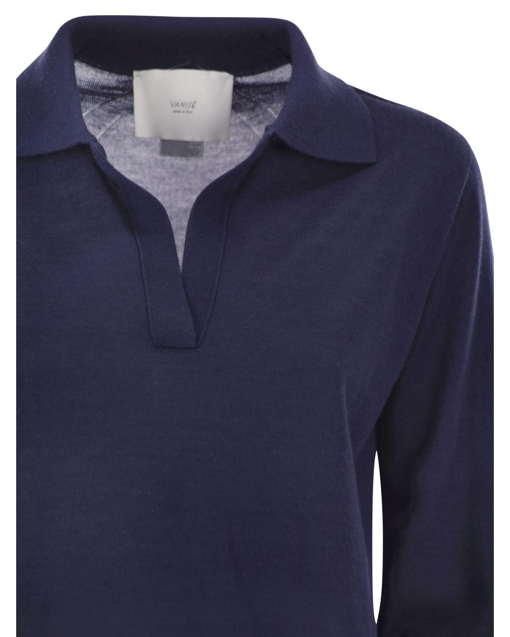 Vanisé Blue Cashmere And Silk Knitted Polo