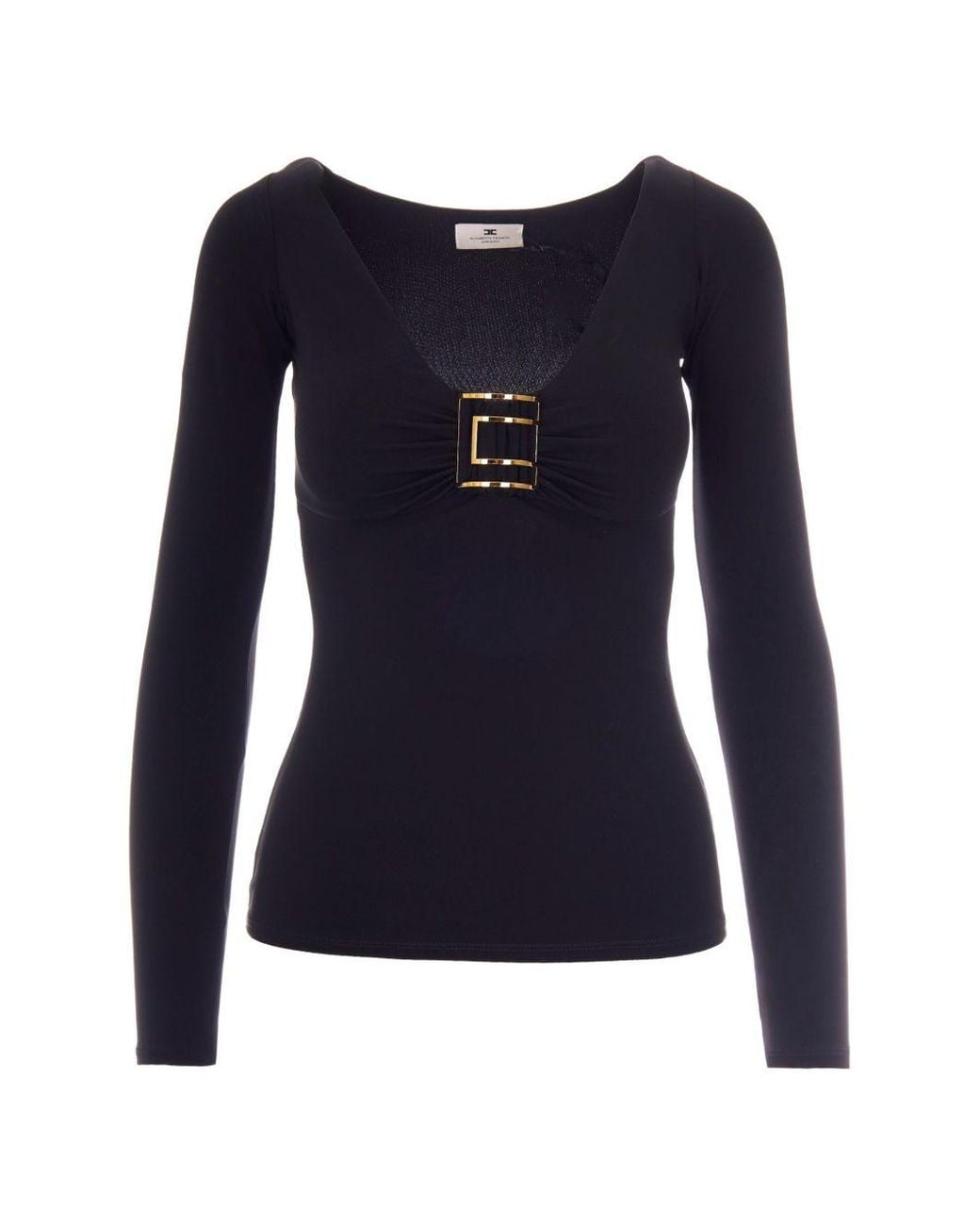 Elisabetta Franchi Blue V Necked Sweater