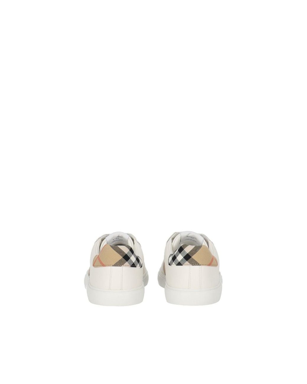 Burberry White Kid Vulcansed Trainr