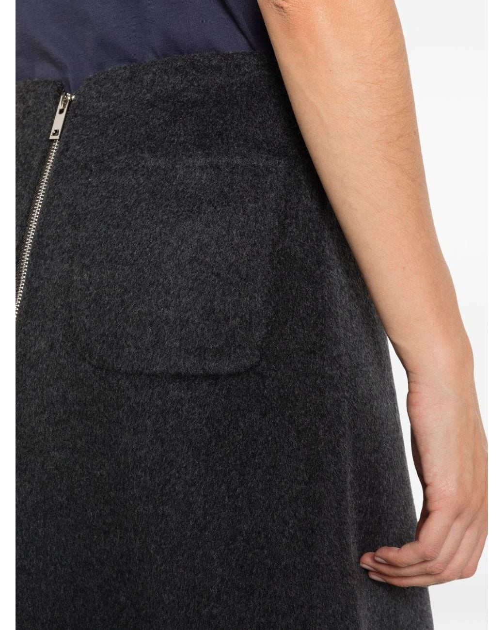 Susanne Bommer Black Wool Midi Skirt