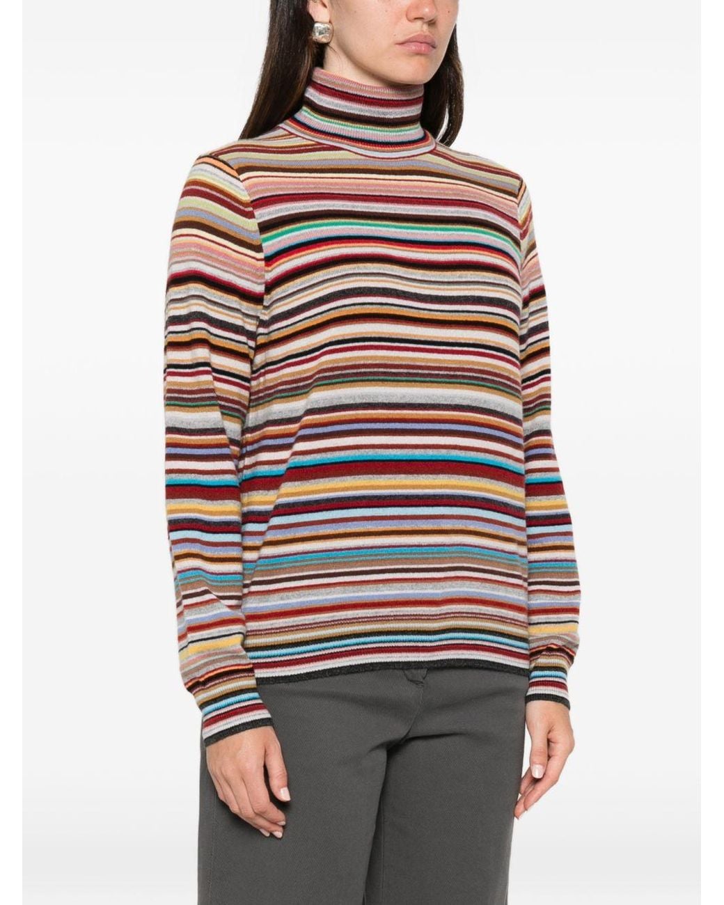Paul Smith Multicolor Signature Stripe Roll Neck Sweater
