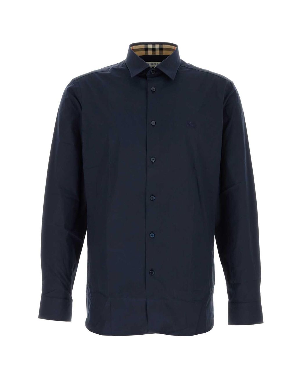 Burberry Blue Stretch Poplin Shirt for men
