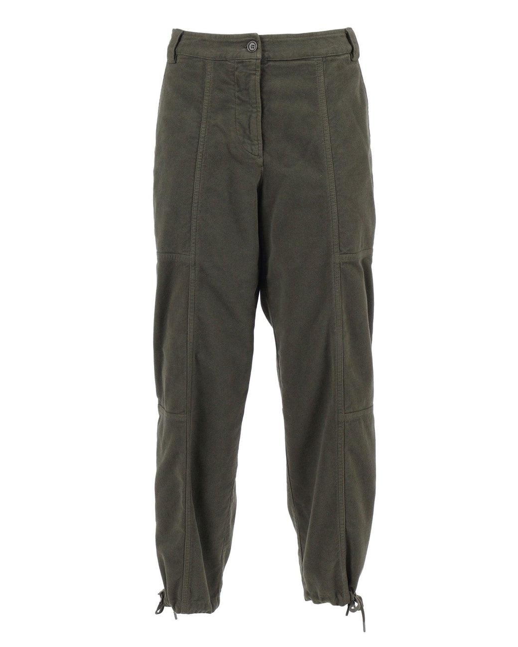 Aspesi Gray Relaxed-Fit Long Pants With Adjustable Drawstrings