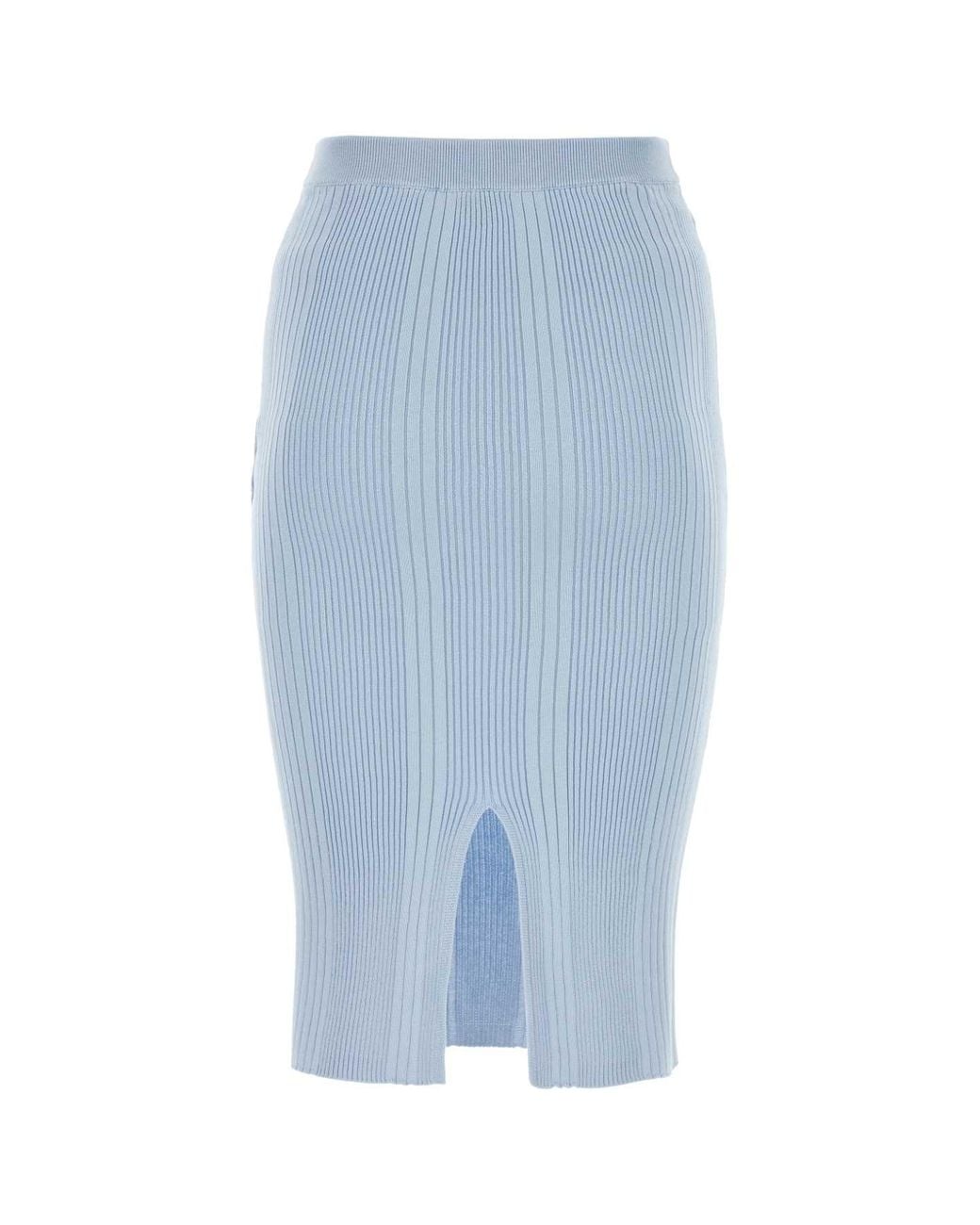 Bottega Veneta Blue Pastel Light- Cotton Skirt