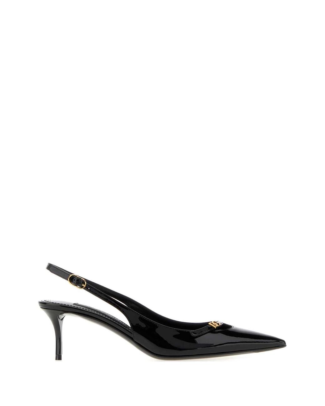 Dolce & Gabbana Black Logo Leather Pumps