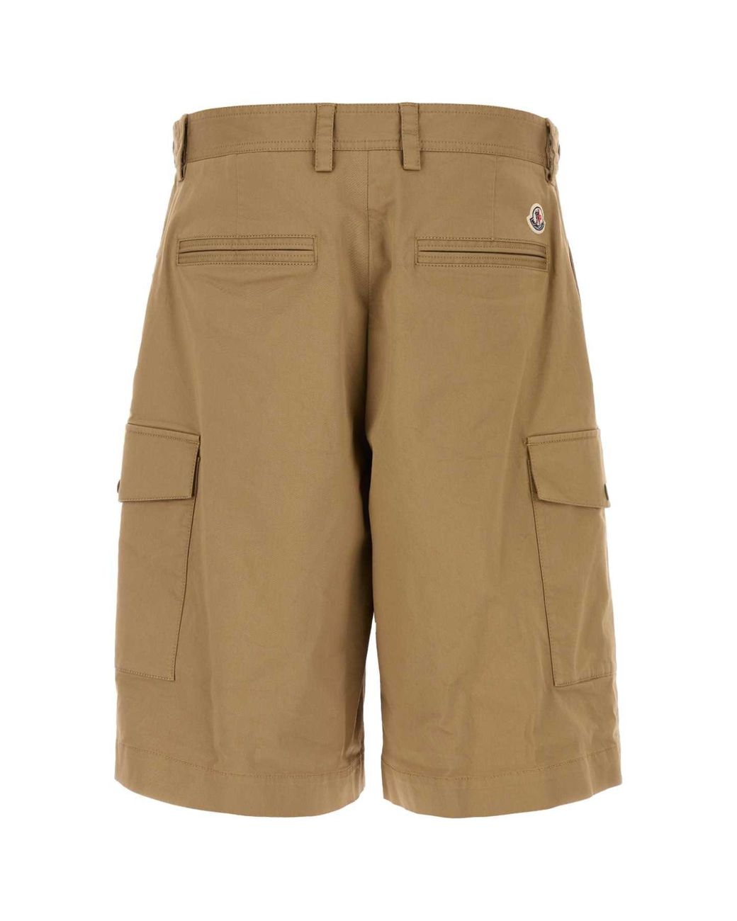 Moncler Natural Cappuccino Stretch Cotton Bermuda Shorts for men