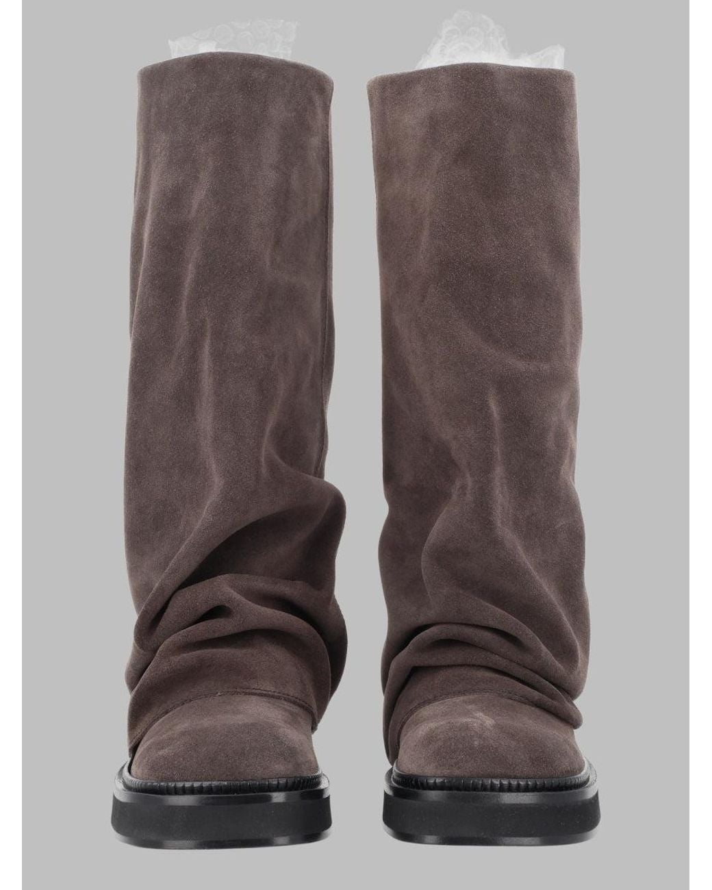 The Attico Brown Stivale Combat "Robin"