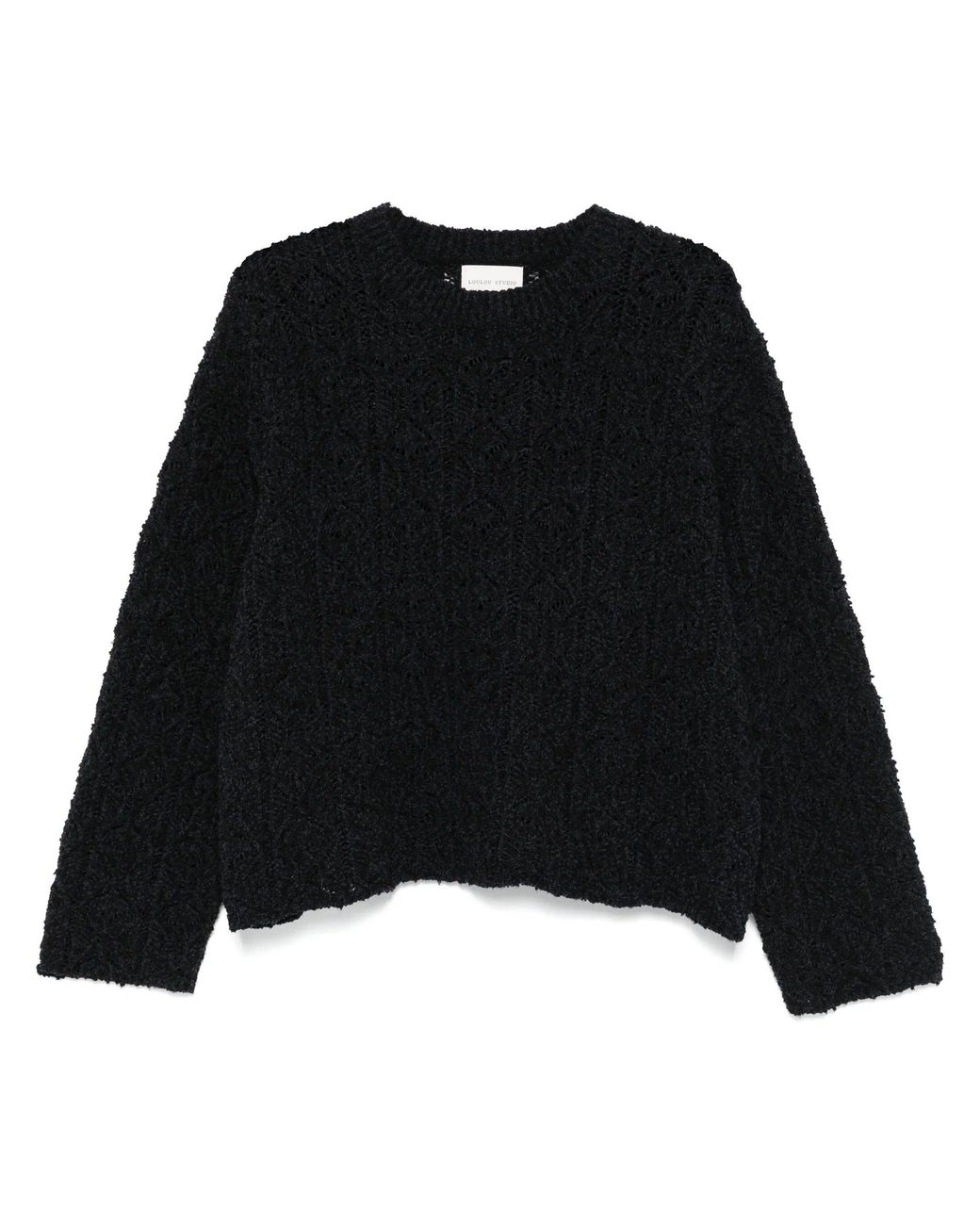 Loulou de Saison Black Lace Stitch Sweater