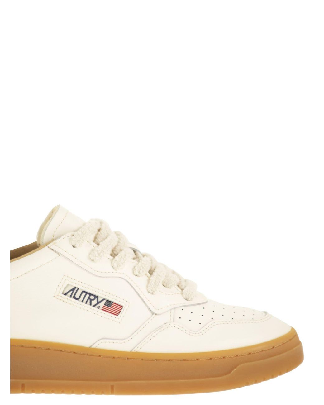 Autry Medalist Niedrige Ledersneaker mit Gummisohle in Natural für Herren