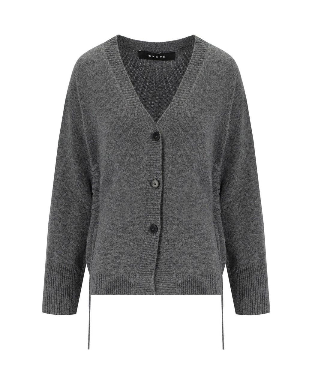 FEDERICA TOSI Gray Cardigan With Laces