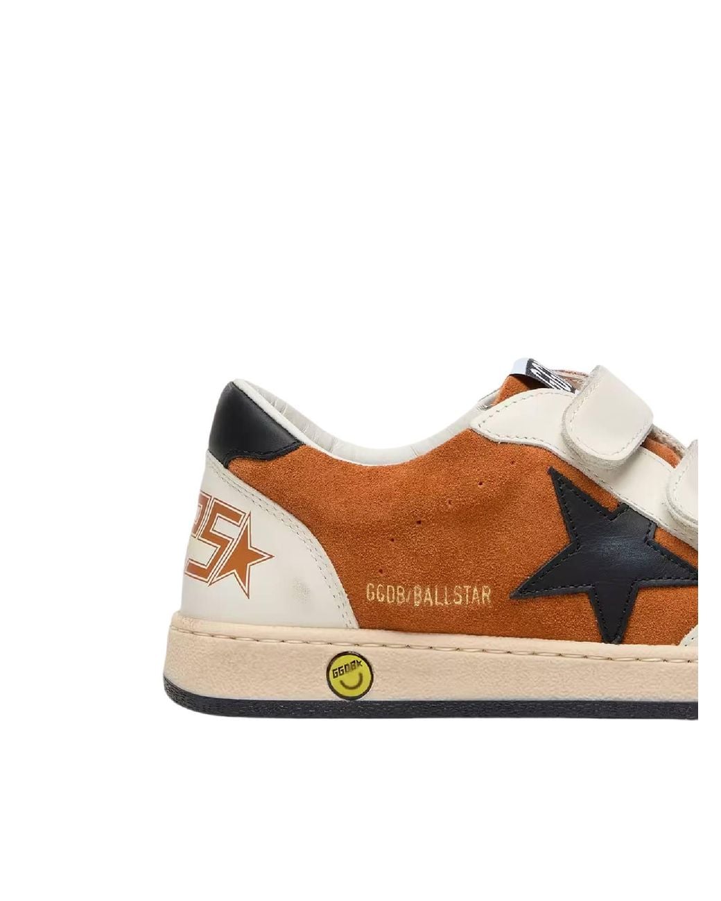 Golden Goose Deluxe Brand White Sneakers Ball Star Strap Suede And Leather Upper Leather Star Toe Spur And Heel Rust//Cream