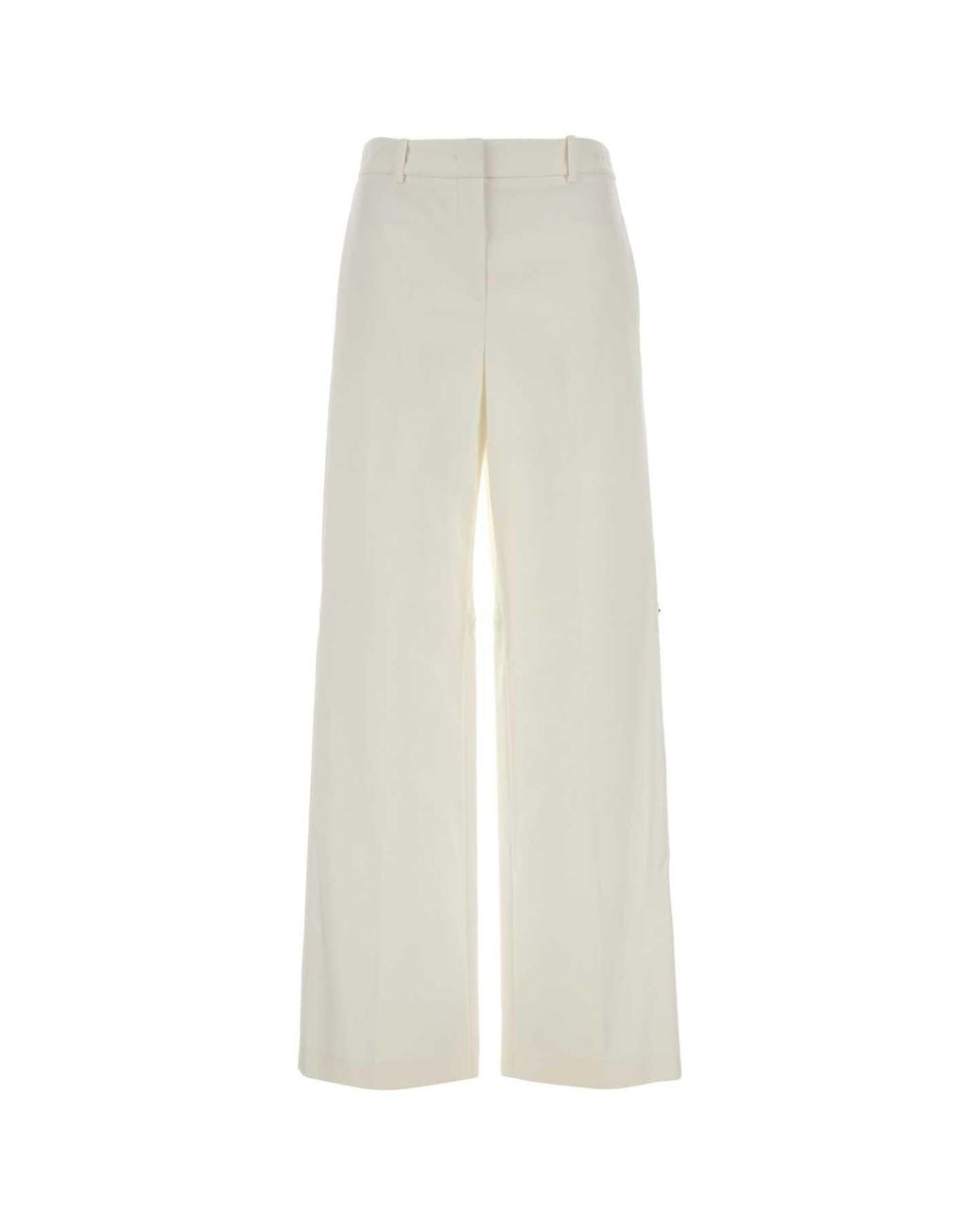 Fendi White Classic Flat Front Pants