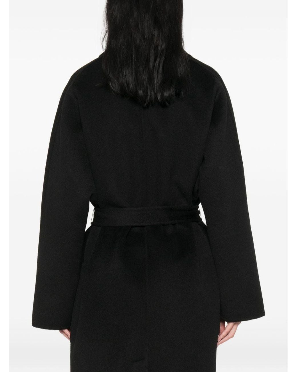Elisabetta Franchi Black Wool Long Coat