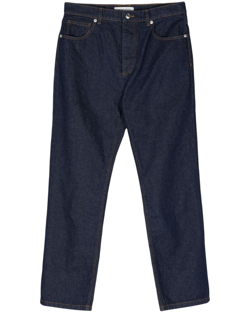 Maison Kitsuné Blue Lightweight Denim Straight Leg Jeans for men