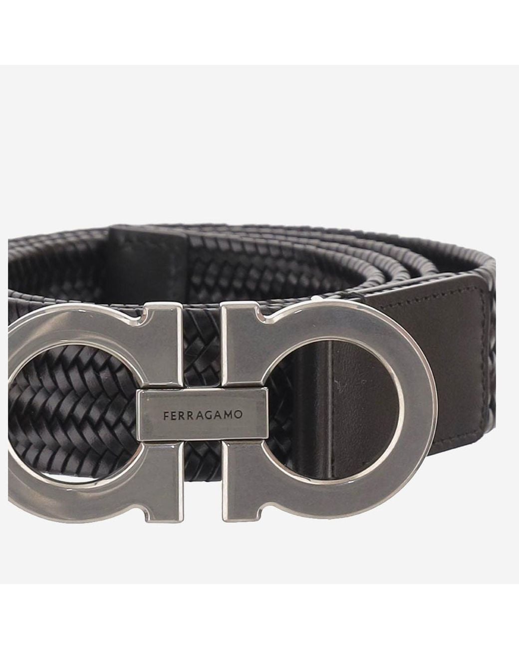 Ferragamo Black Braided Fabric Belt