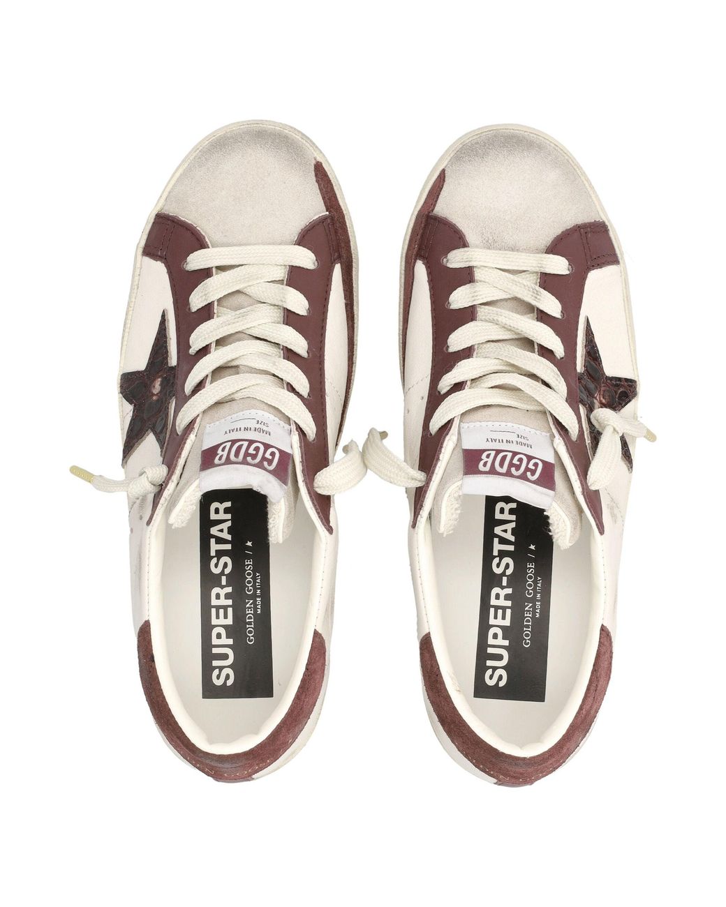Golden Goose Deluxe Brand Pink Superstar Star-Embellished Leather Sneakers With Vintage-Effect Finish