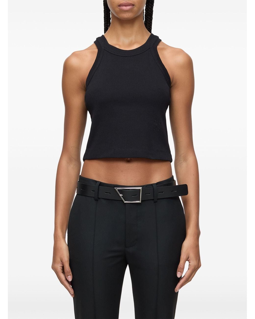 Closed Blue Cropped Tank Top