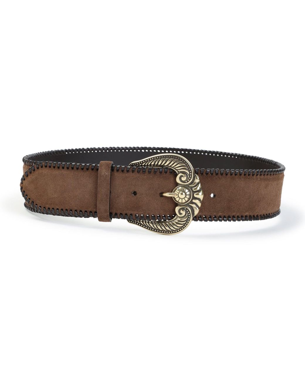 Etro Brown Paisley Suede Belt