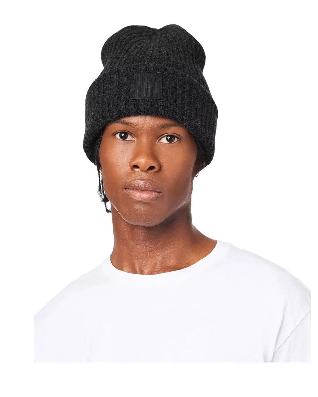 Marc Jacobs Black The Ribbed Dark Beanie