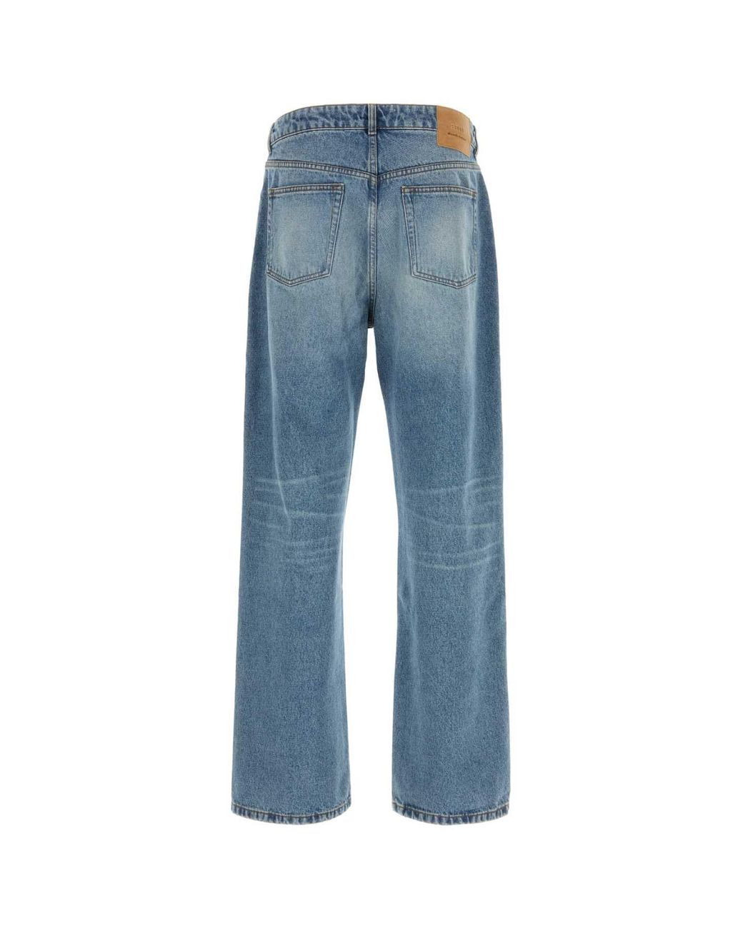 AMI Blue Denim Large Fit Jeans for men