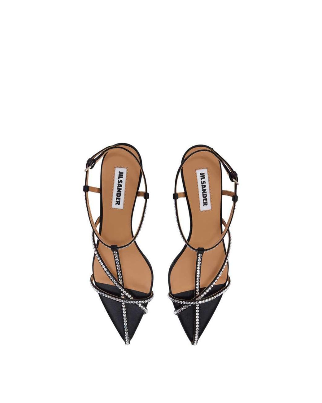 Jil Sander White Low-Heeled Cage Sandals