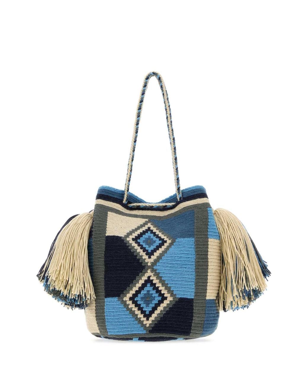 J.W. Anderson Blue Jw Anderson Embroidered Fabric Wayuu Bucket Bag