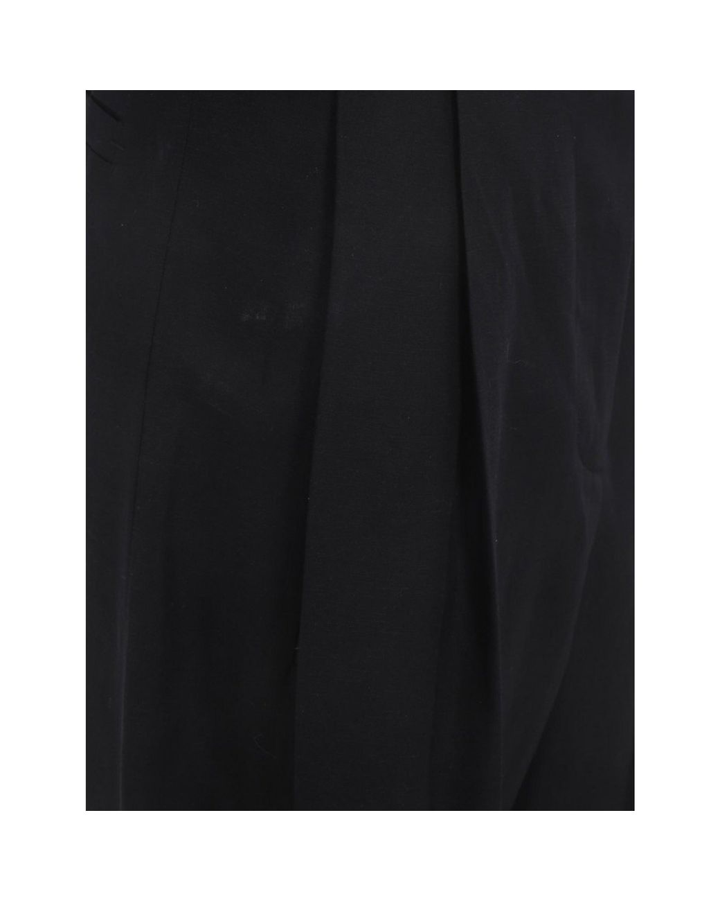 Ferragamo Black Silk And Linen Pants