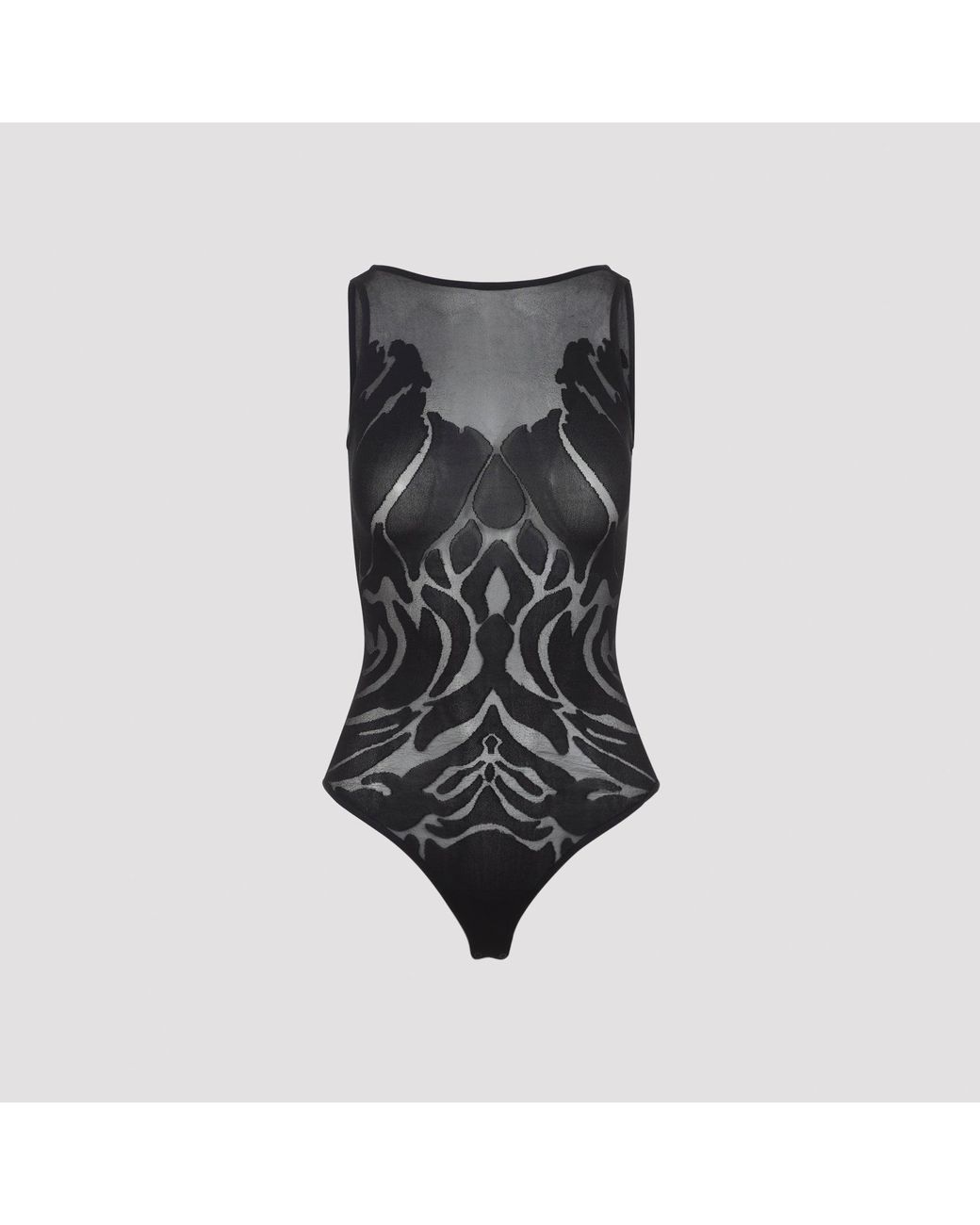 Wolford Gray Elegant Sleeveless Bodysuit