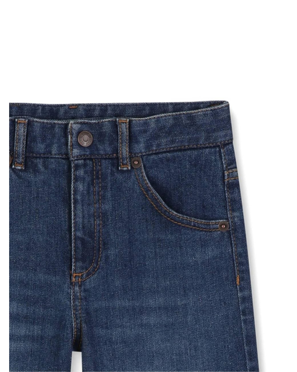 Chloé Blue Girls 5-Pocket Logo-Back Jeans