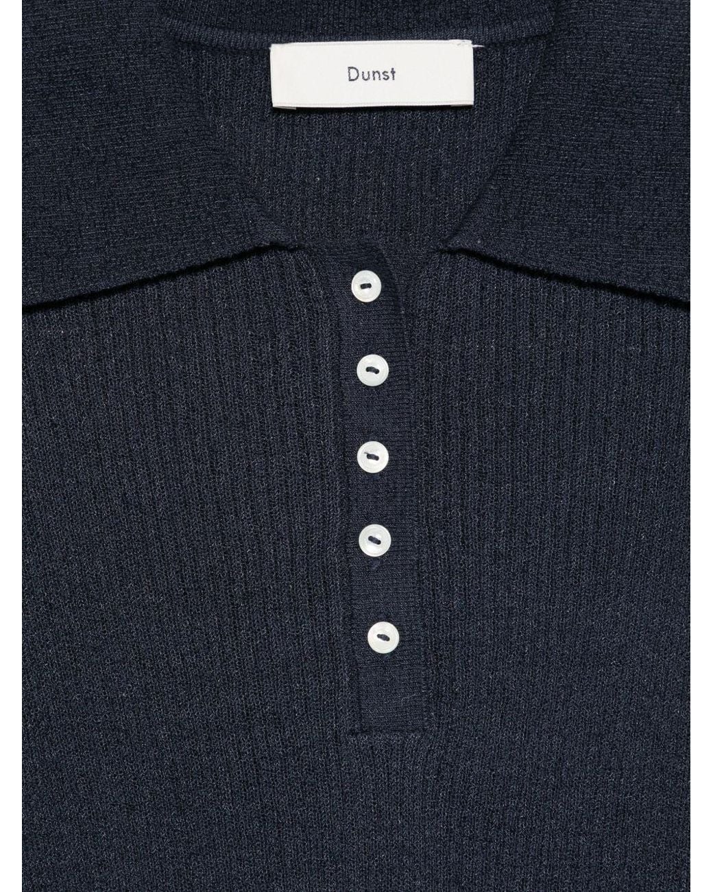 DUNST Blue Cotton Blend Polo Shirt