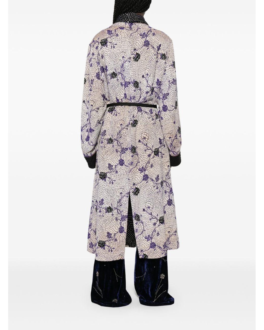 Forte_forte White Cherry Blossom Long Coat