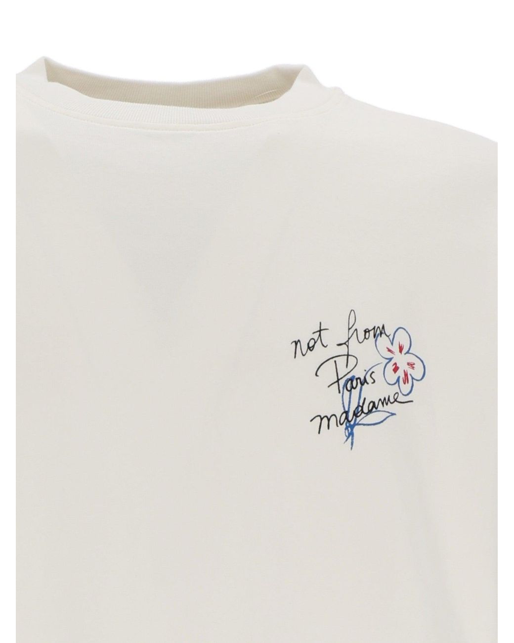 Drole de Monsieur White Off Esquisse Slogan Long Sleeve T Shirt