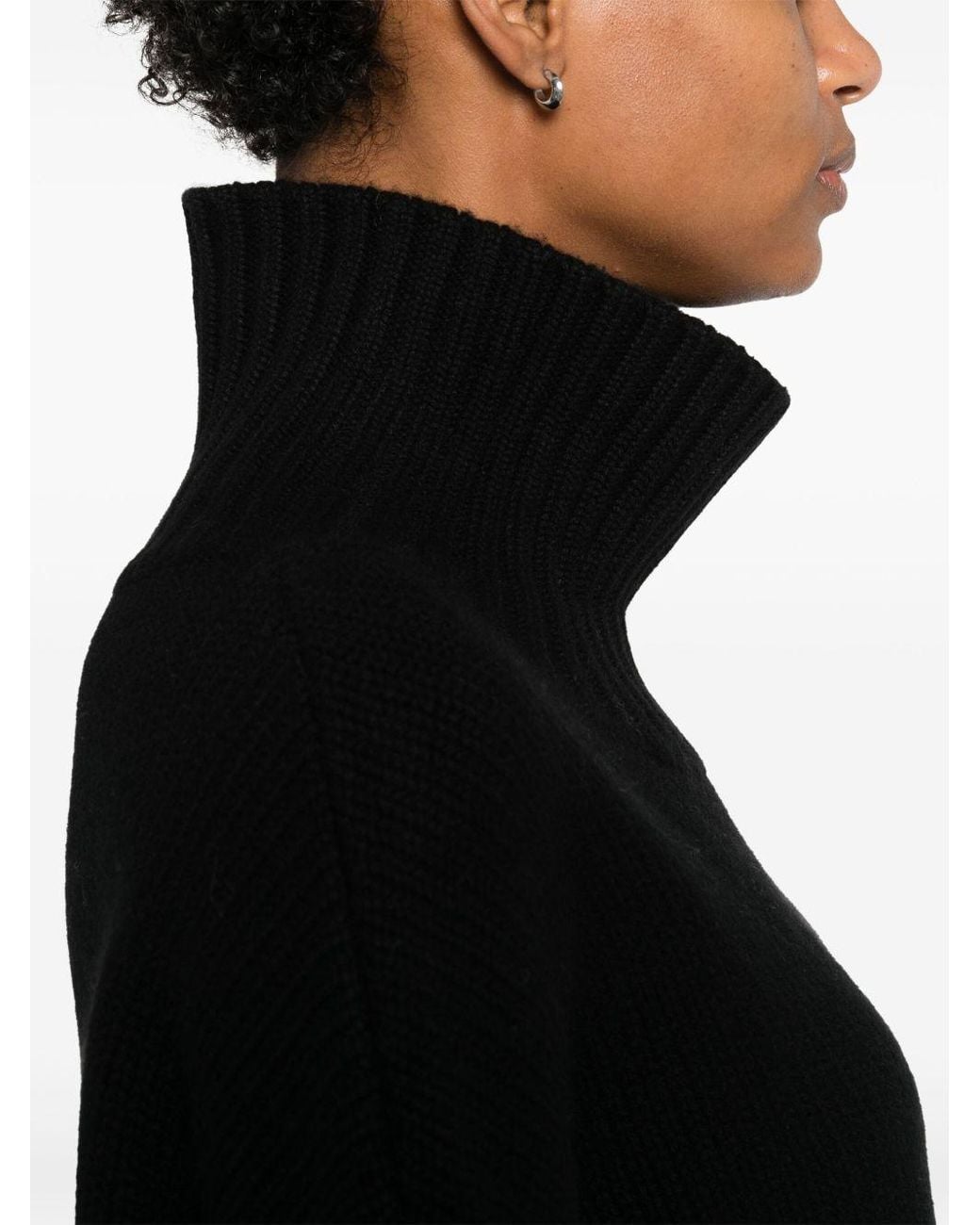 Soft Goat Black Cashmere Turtle Neck Sweater