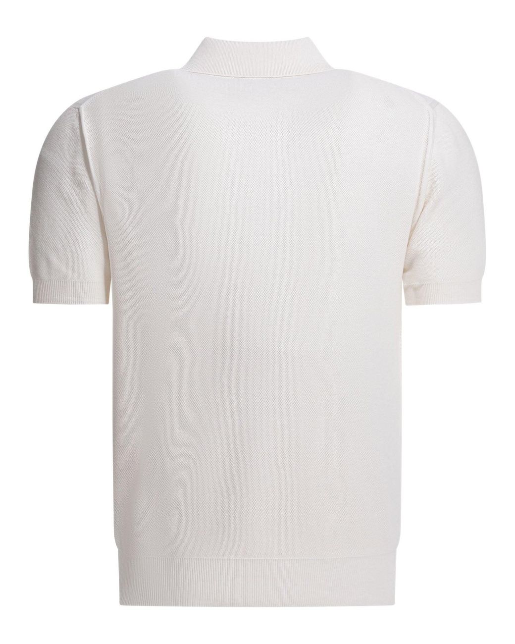 Tom Ford White Silk And Cotton Pique Polo Shirt for men