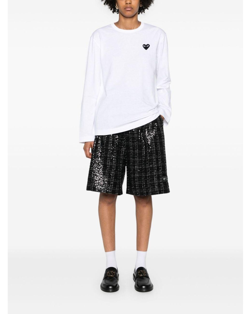 Comme des Garçons White Heart Cotton T Shirt