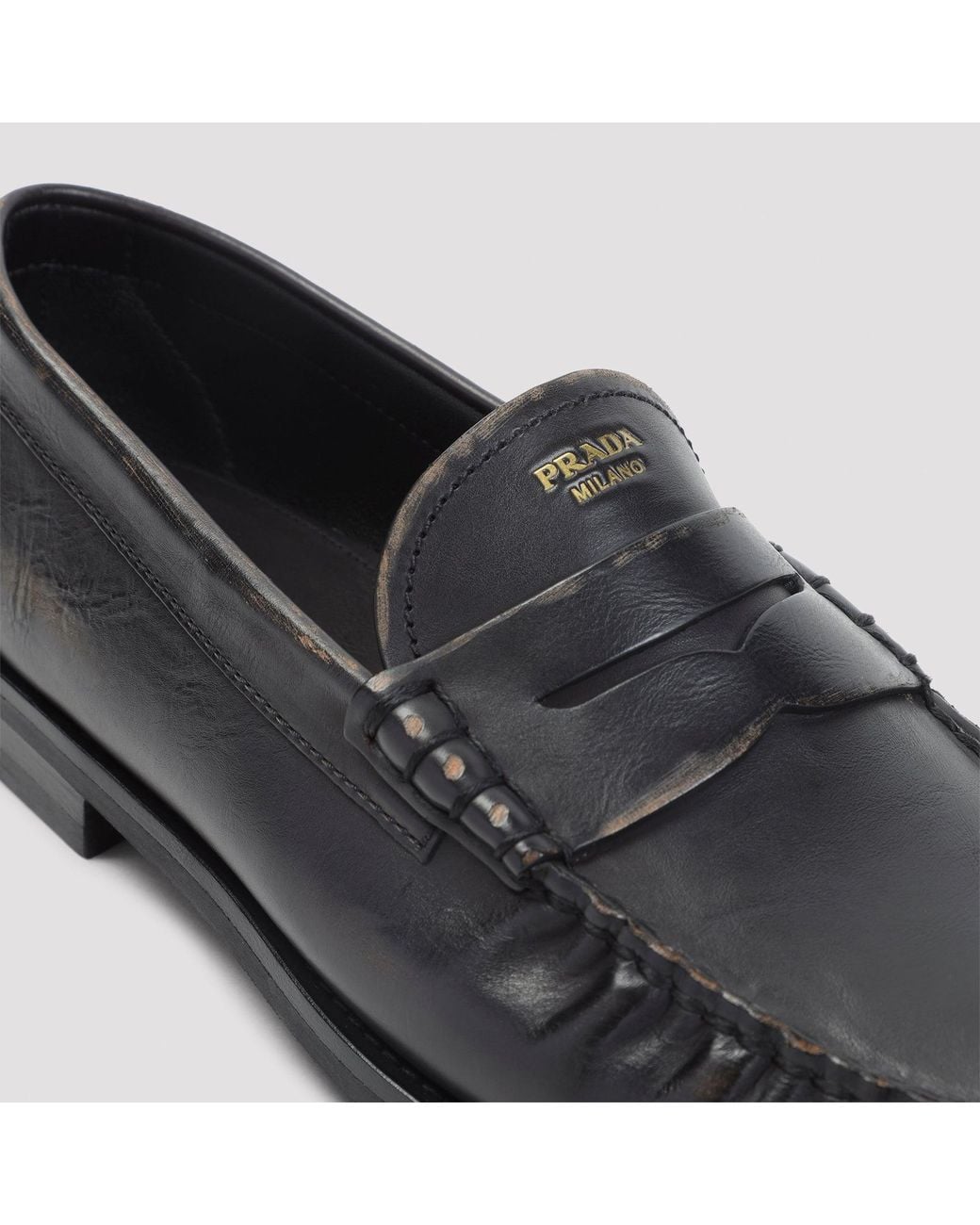 Mocassin Prada en coloris Black