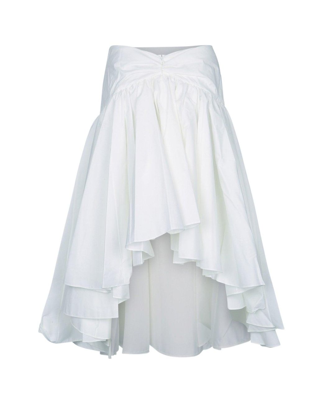 Jacquemus White Solid Midi Skirt