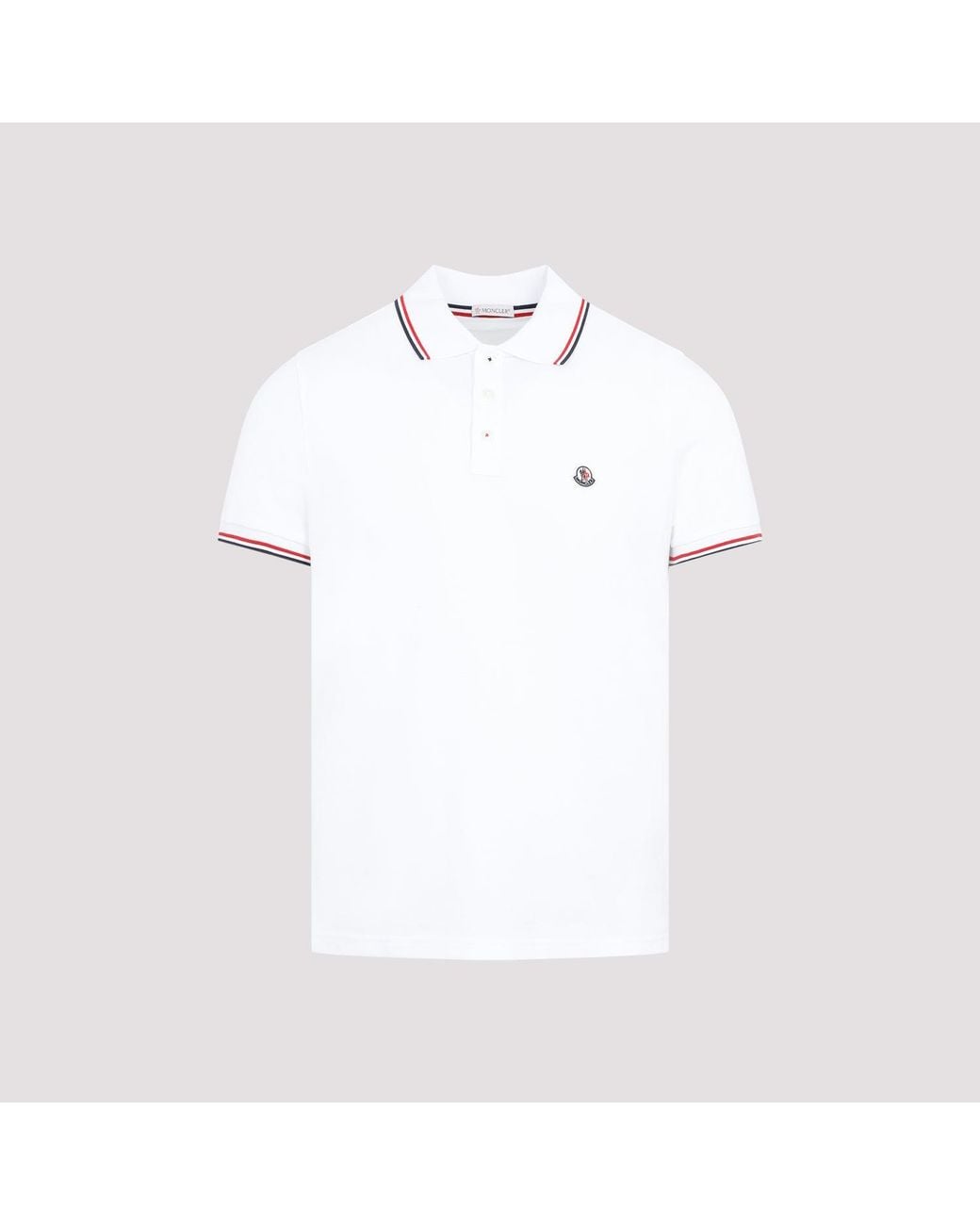 Moncler White Ss Polo T Shirt