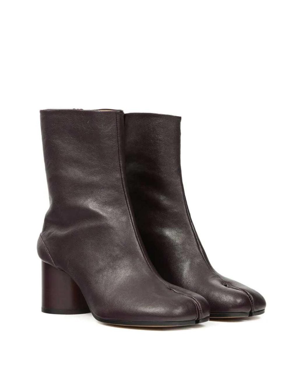 Maison Margiela Brown Leather Tabi Ankle Boots