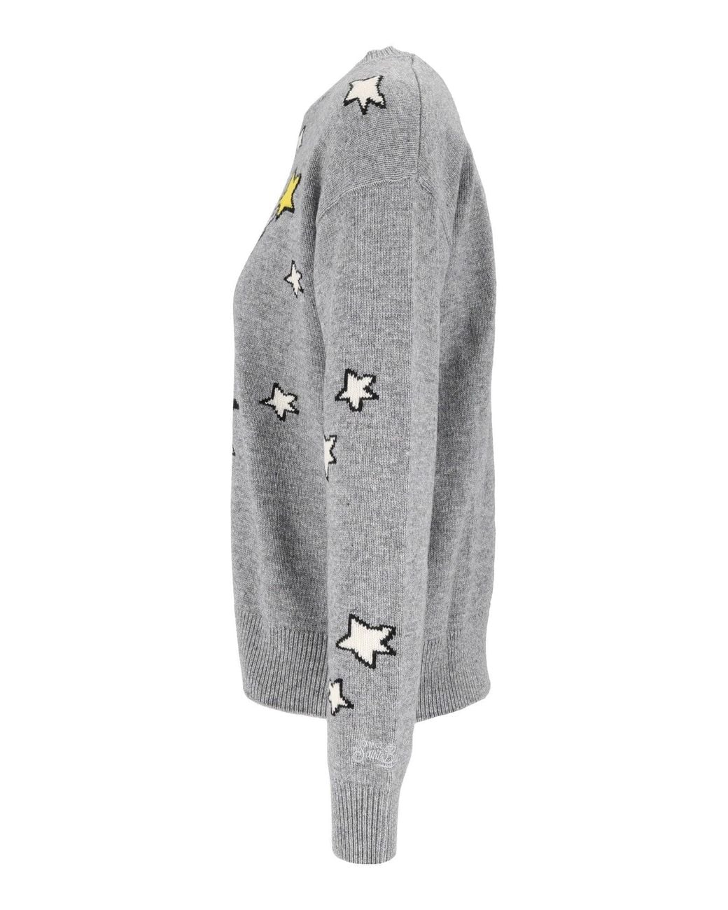 Mc2 Saint Barth Gray Tessa Peanuts Touching Stars Crewneck Sweater